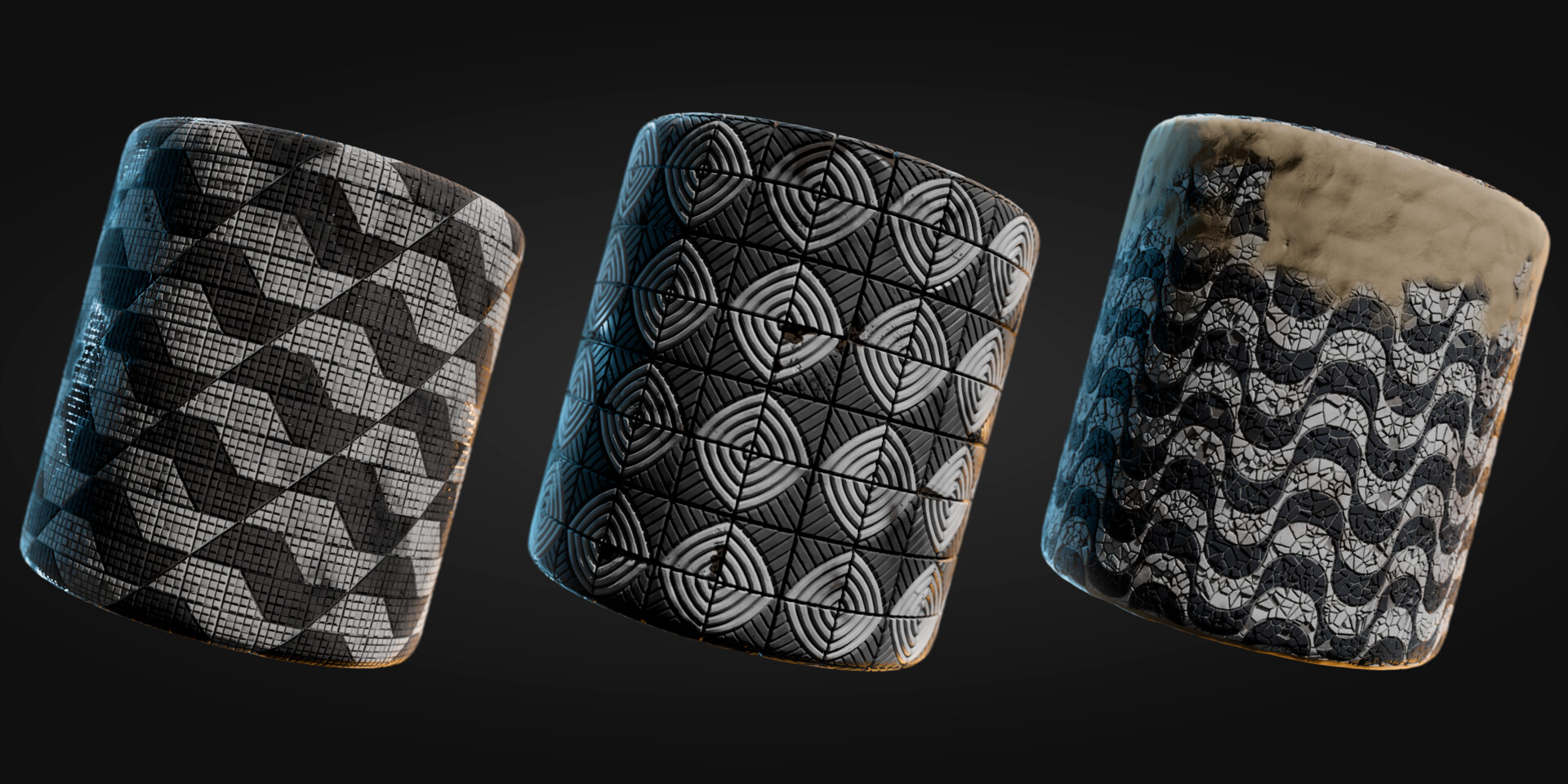 Procedural Brazilian sidewalk materials