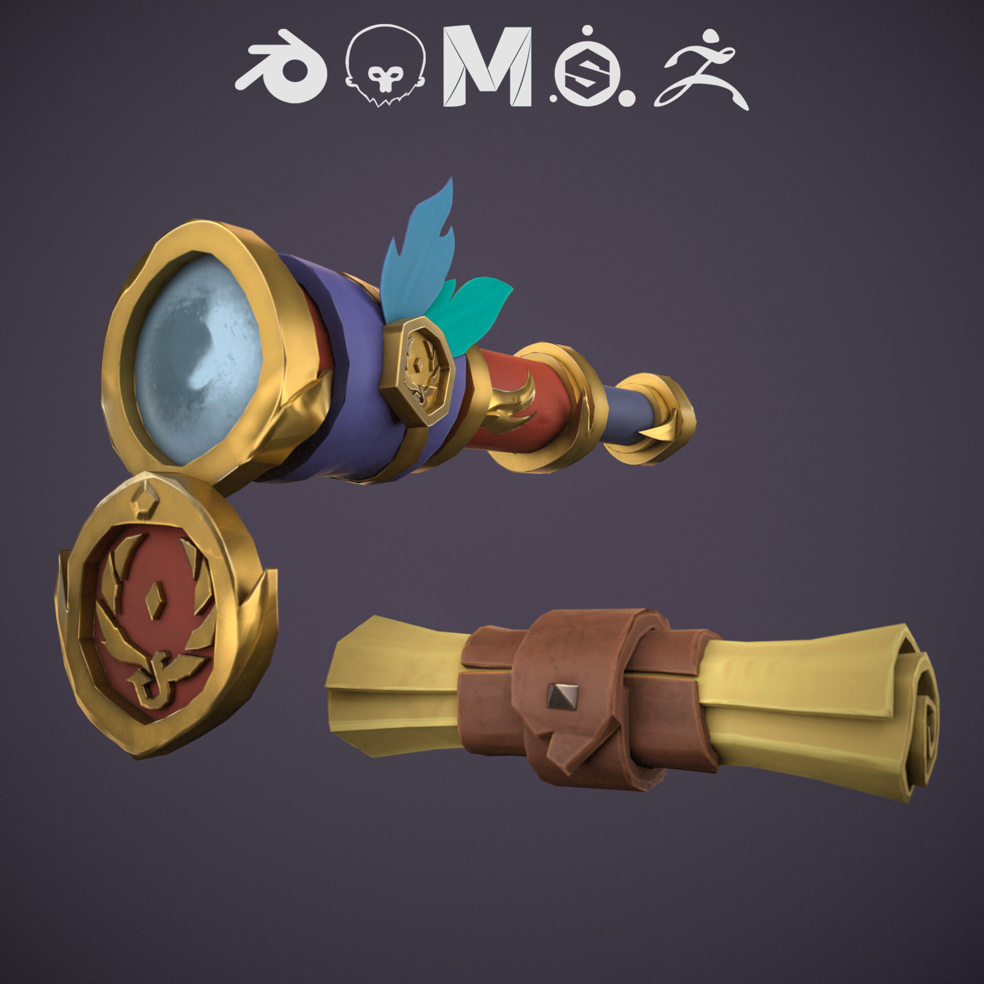 Sea of Thieves telescope and treasure map